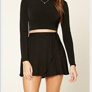 Black Wrap Skort